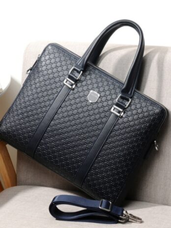 New Double Layers Men’s Leather Business Briefcase